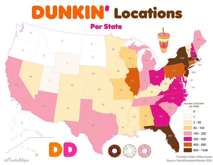 Dunkin Locations Per State