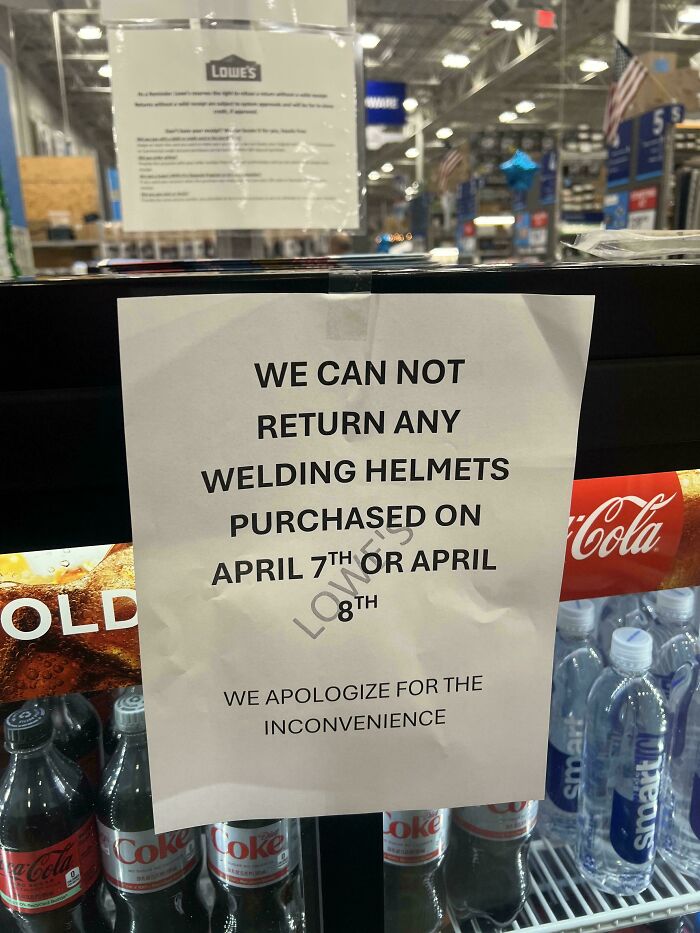 Lowe’s Won’t Accept Welding Mask Returns If They Were Bought Around The Eclipse