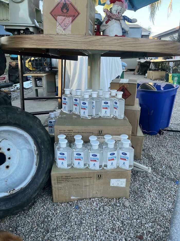 This Yard Sale Selling Hoarded Cases Of Hand Sanitizer