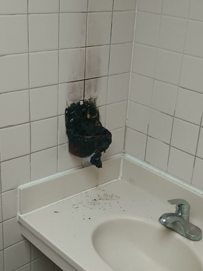 The Soap Dispenser At My Work Caught Fire