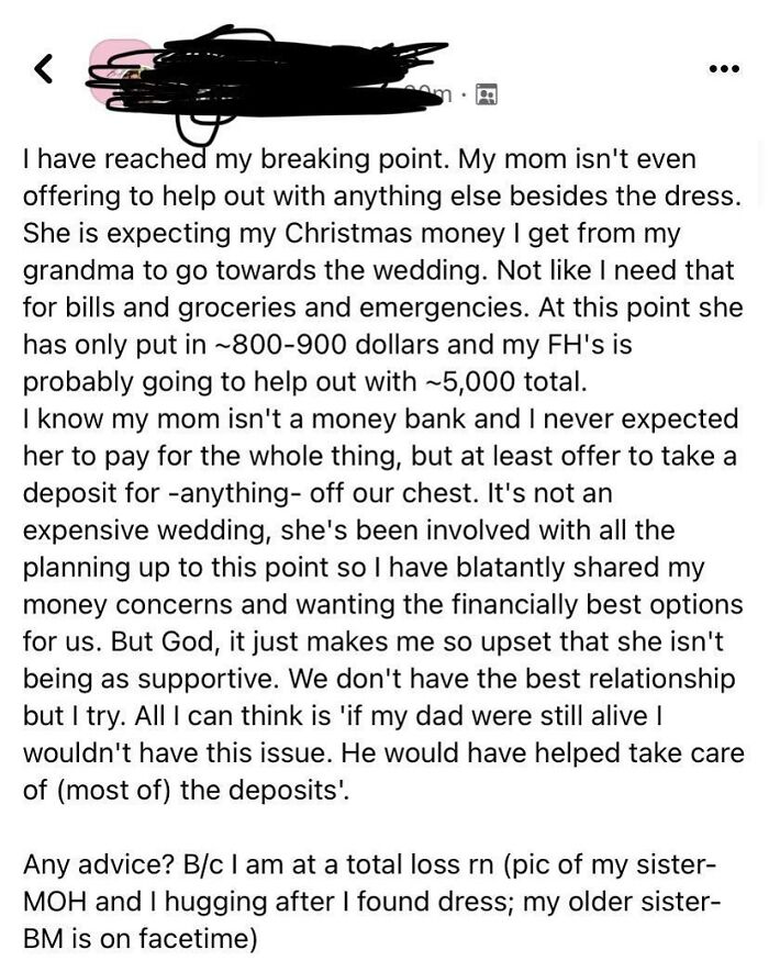 Another Bride Who Thinks It’s The Parents Responsibility To Pay For A Wedding