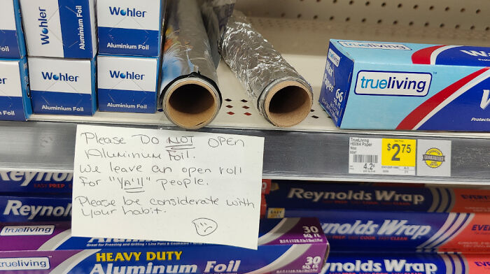 Local Dollar General Leaves Foil Out To Prevent Theft For Drug Habit