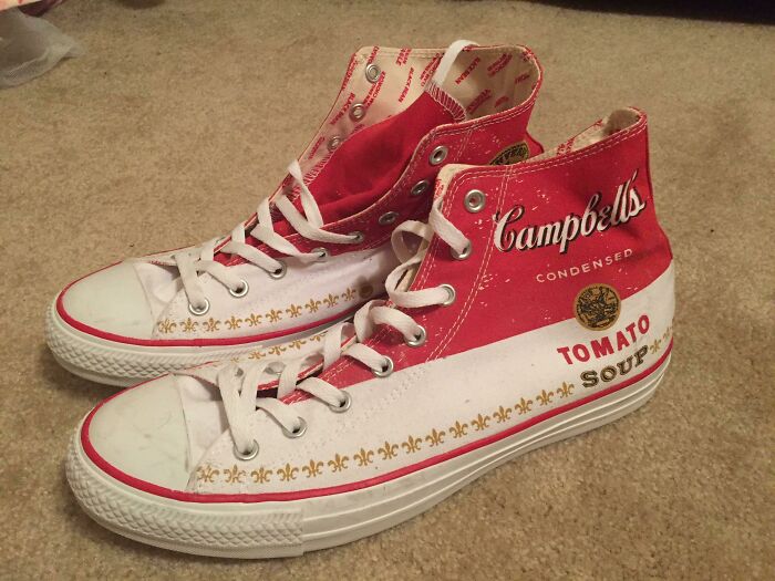 These Campbell's Tomato Soup Shoes I Received For Christmas Years Ago