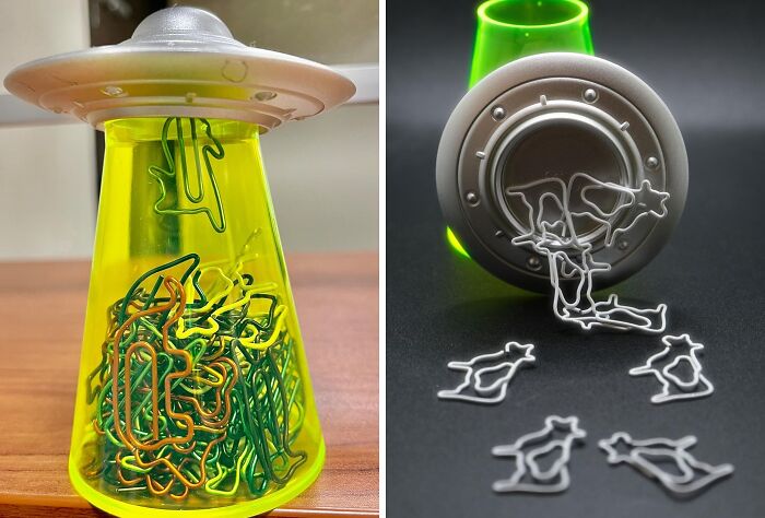 This Filing Saucer Paperclip Holder Will Remind You To Get A Mooooooove On With Work