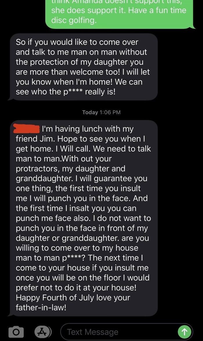 A Friend's Father-In-Law Got Heated After Attempting To Initiate An Argument On Facebook. After Trying To Be Civil And Avoid Participating, He Got Even More Frustrated And Sent This