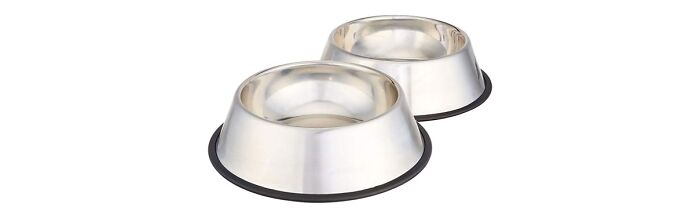 Amazon Basics Stainless Steel Dog Bowl (2-Pack)