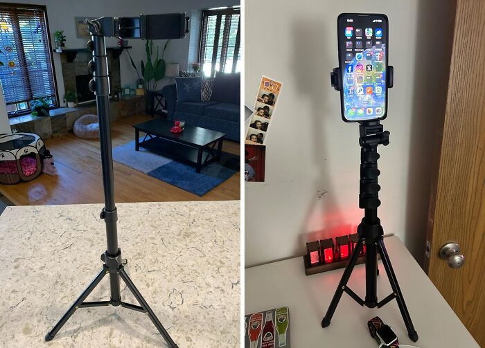 This Tripod For Cell Phone & Camera Is Sturdy And Tall, Perfect For Your Holiday Selfies