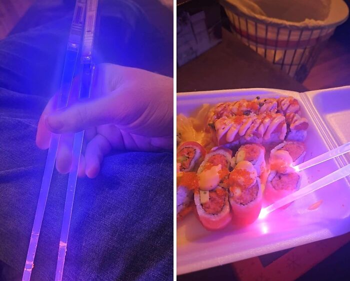 Try Not To Instigate A Food Fight When Using Your Lightsaber Chopsticks 
