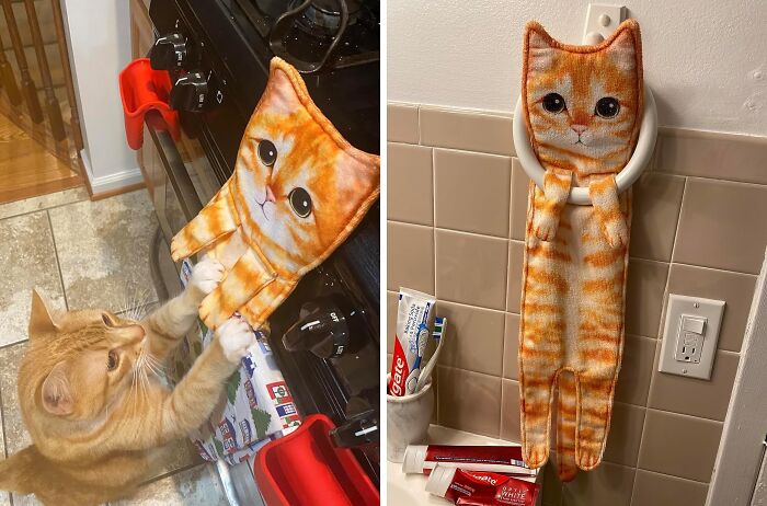 Wipe Your Paws On This Cat Hand Towel And You Are Sure To Have A Laugh