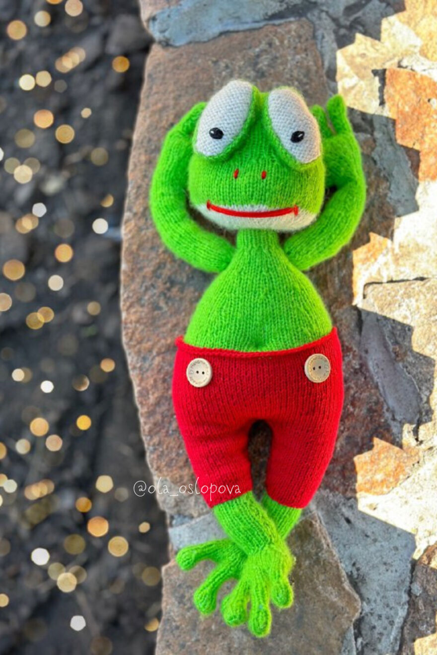 🐸 Do You Want To Knit A Crazy And Cool Frog For Yourself Or Your Loved Ones? 🐸 Then This Pattern Is For You. This Is A Flat Knit On Two Needles, Not In A Round. Simple And Fast!