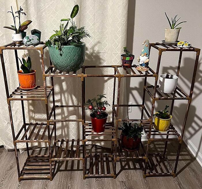 If You Always Need An Excuse To Buy More Plants, This Wooden Plant Rack Has Your Name On It