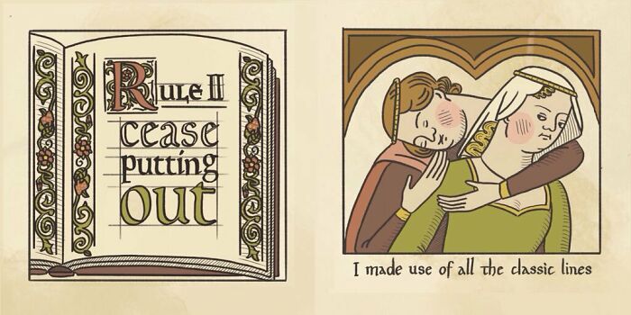 Modern Dating Written In The Style Of Medieval Elegance Results In A Hilarious Comic