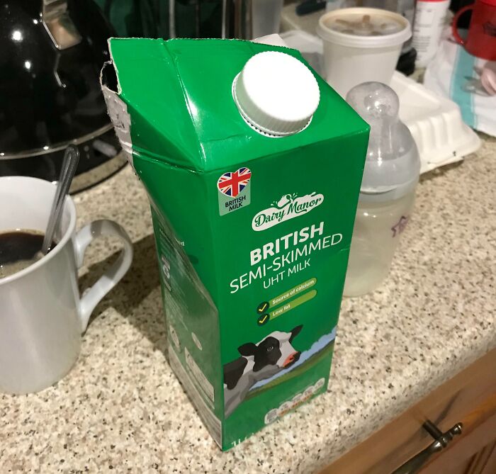 Oh God, Why? My In-Laws Do This With Every Carton Of Milk