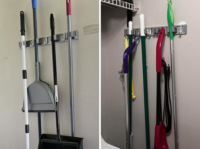 Keep All Your Cleaning Devices Neat And Tidy With This Sturdy Mop Hanger  