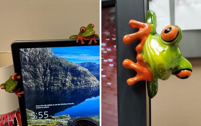 These Curious Resin Frogs Will Keep A Watchful Eye On You While You Work