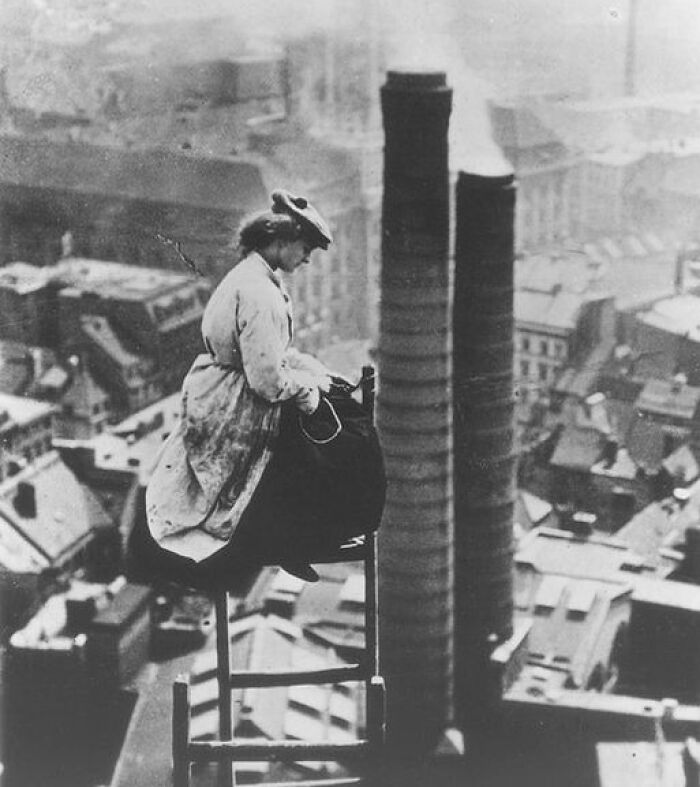 A Female Mason Perched High Above Berlin (C. 1910)