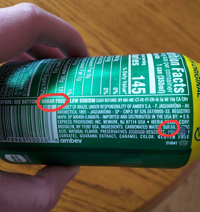 My Sugar-Free Soda Has Sugar In It