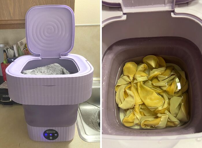This Portable Washing Machine Is Perfect If You Are On-The-Go Or Just Have A Few Odd Socks To Get Clean