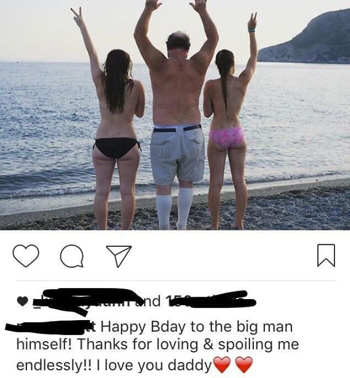 Let's Just Take A Hand-Bra Picture At The Beach Next To My Dad And Friend To Show My Gratitude Toward Him On His Birthday