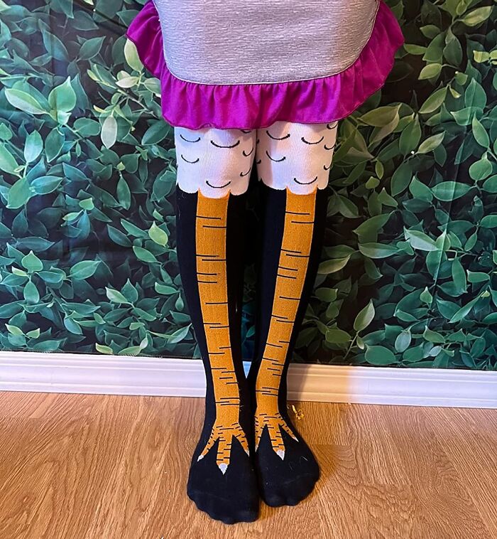You Can Do The Chicken Run In These Knee-High Novelty Socks 