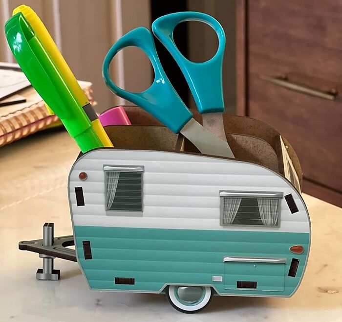 You Will Be A Happy Camper With This Adorable Vintage Pencil Holder