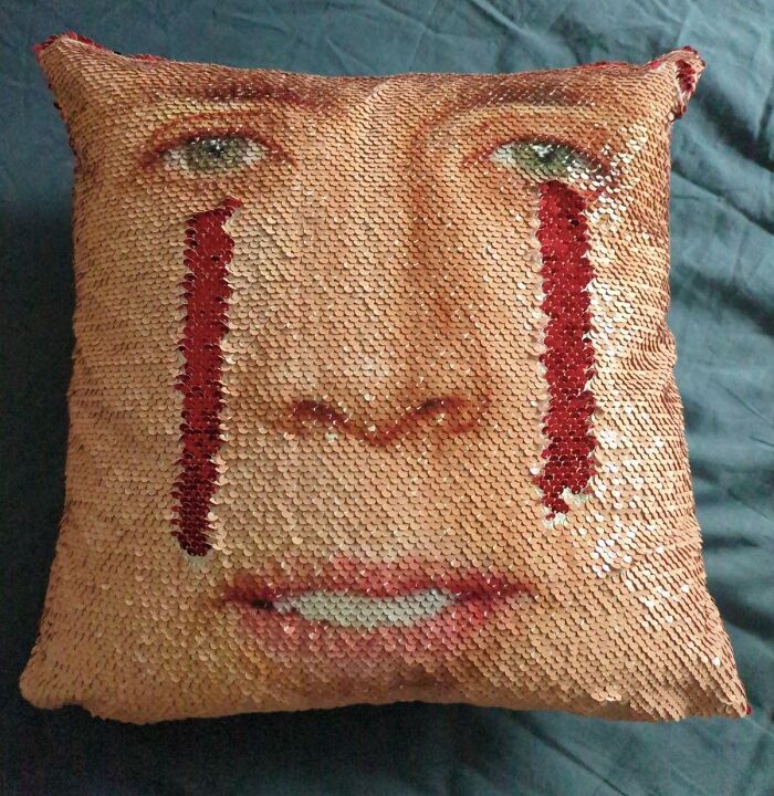 If You Are Hiding The Decleration Of Independence, This Nic Cage Sequin Throw Pillow Might Cause Some Problems