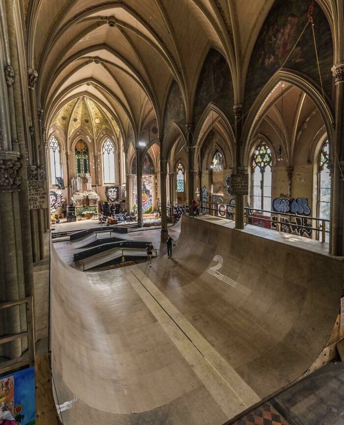 Abandoned Church Purchased By Skaters And Renovated Into A Skatepark. What Are Your Thoughts?