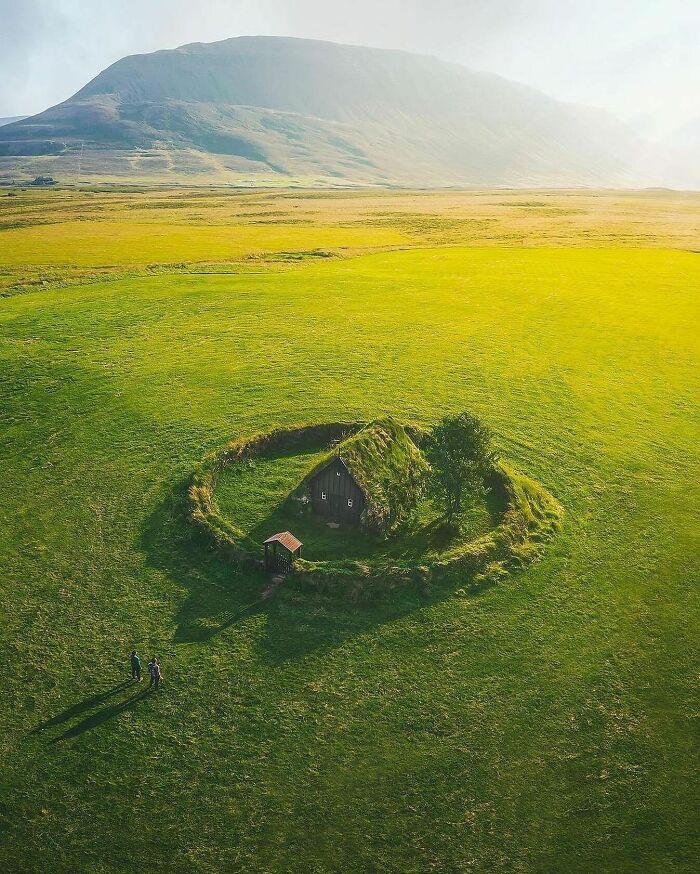 17th Century Grafarkirkja Turf Church In North Iceland, The Oldest Turf Church In Iceland. (1347x1681)