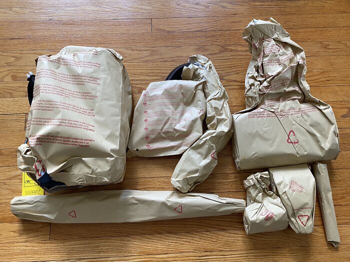 The Components For My New Vacuum Are All Packaged In Paper Instead Of Plastic