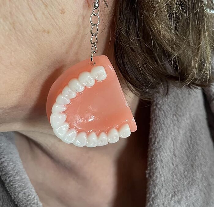 Show Off Your Pearly Whites With These Denture Earrings 