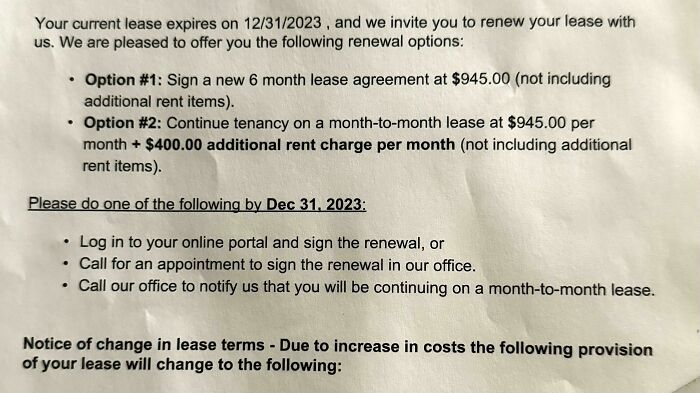 Is This Normal? Charging An Extra $400/Month For Month To Month