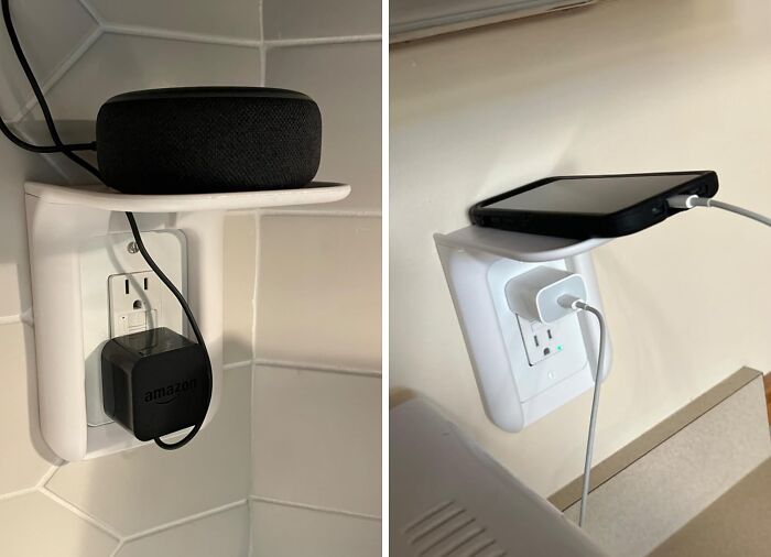  Wall Outlet Shelf For Clutter-Free Charging Convenience