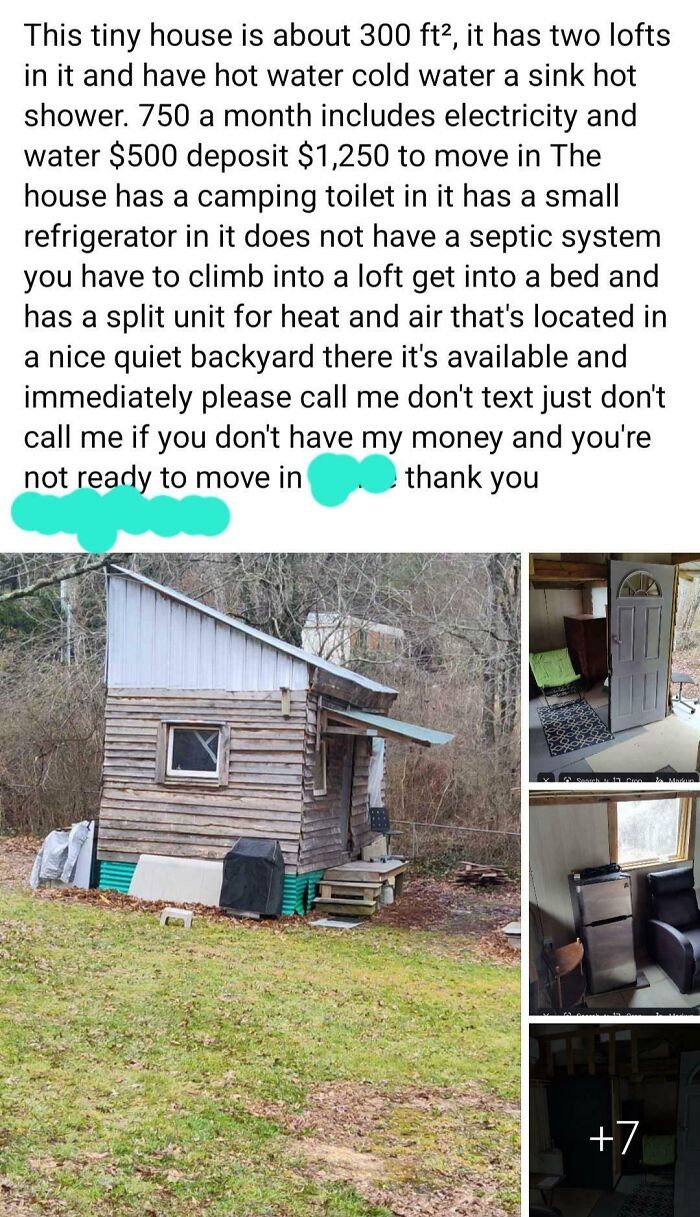 $750 A Month To Live In A Shed In Someone's Backyard With No Toilet Or Shower Or Appliances