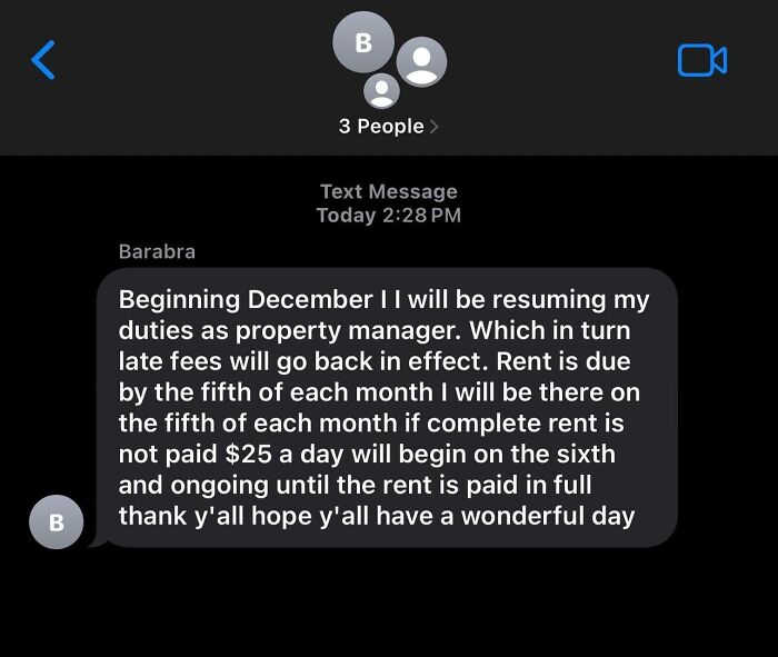 Landlord’s Girlfriend Sent This Text, She Is Not Stated On The Lease As The Property Manager Only Him, Is This Legally Aloud