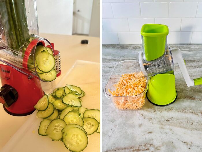 Get Your Grate On! With Rotary Cheese Grater & Vegetable Slicer Meal Prep Has Never Been Easier Or More Fun