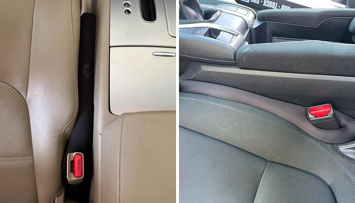 This Car Seat Gap Filler Will Keep You From Dropping Things Into The Abyss But Also Keep Your Seats Cleaner