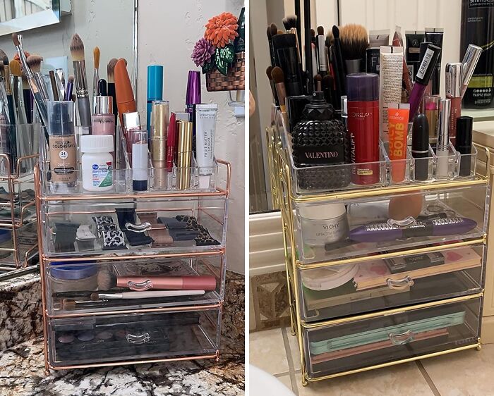 Keep Your Makeup Organized And Clean With This Elegant Cosmetic Storage Station 