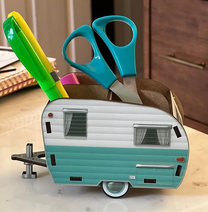 The Sad Truth Is, While Everyone Is On Holiday In Their Campers, You Just Have This Vintage Camper Pencil Holder To Look At