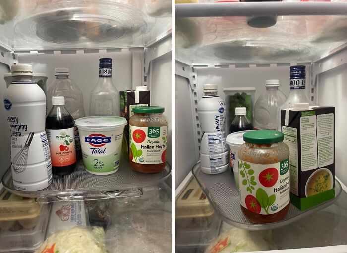 This Lazy Susan Turntable For Your Fridge Lets You Get To The Expired Ranch In The Back