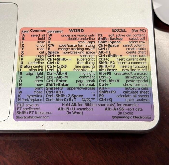 This Word/Excel Windows Shortcut Sticker Isn't Lazy, Its Efficient!