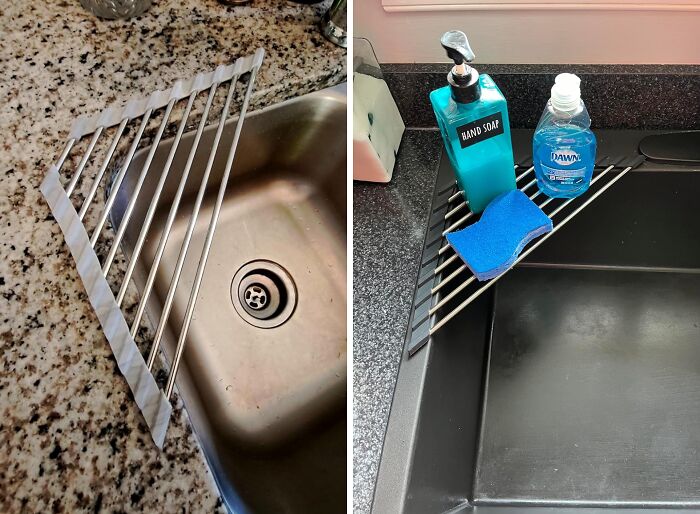 This Sink Corner Drying Rack Is The Perfect Spot For Damp Sponges