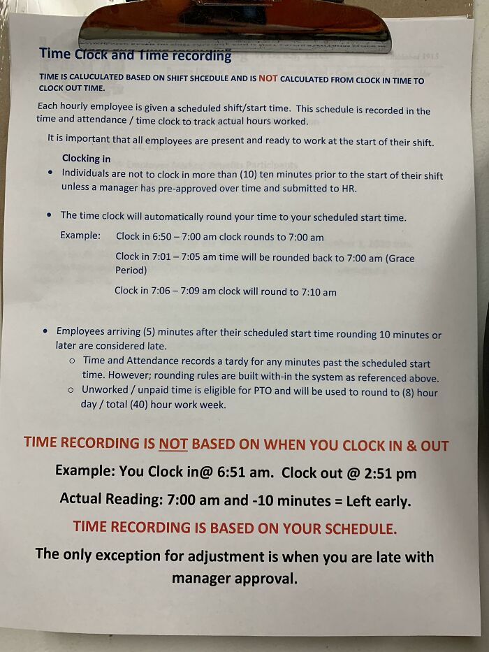 People Have Been Clocking In 10 Minutes Early For 20+ Years. Now We’re Not Allowed To Do That And If We Do, Our Pto Will Be Used. Everyone Is Now Going To Clock In At 7:04 Every Single Day. I Can’t Wait Till They Notices They’re Actually Getting Less Time From Employees By Implementing This