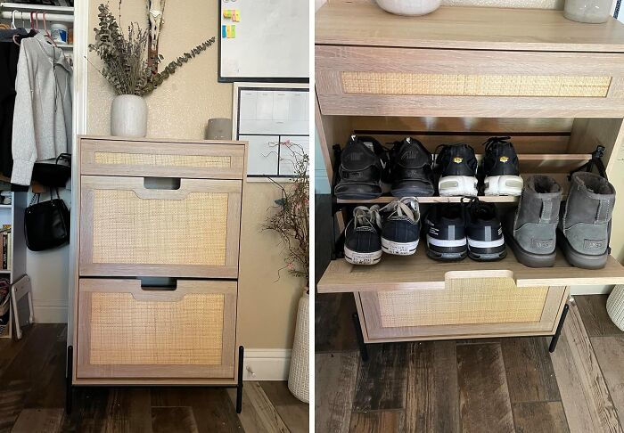 Keep Your Entryway Clutter-Free With This Sleek Shoe Cabinet 