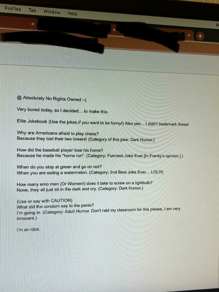 Student Just Sent This To The Assistant Principal