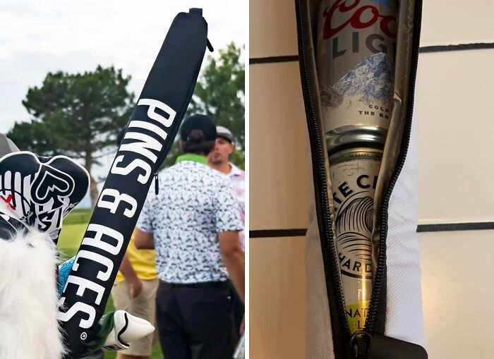 Keep Your Brewskies Cold While Hitting The Greens With A Pins & Aces Beer Sleeve 