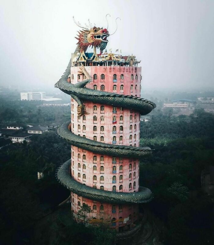 The Wat Samphran Temple In Nakhon Pathom, Thailand Was Designed By Bhavana Buddho And Established In 1985