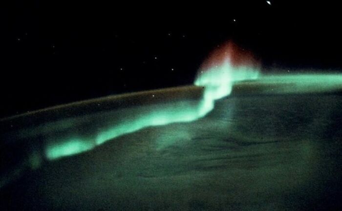 The Aurora Borealis, Commonly Known As The Northern Lights Shot From Space In The Late 90s