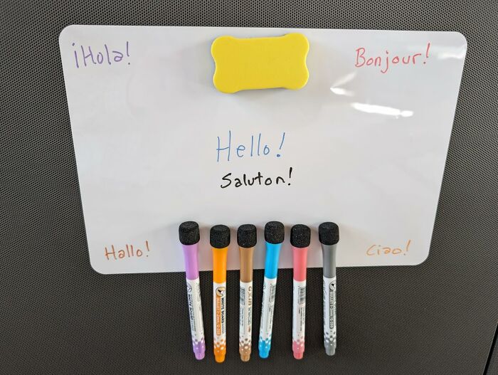 This Magnetic Dry Erase Board For The Fridge Proves That Old-School Sollutions Still Hold Up 