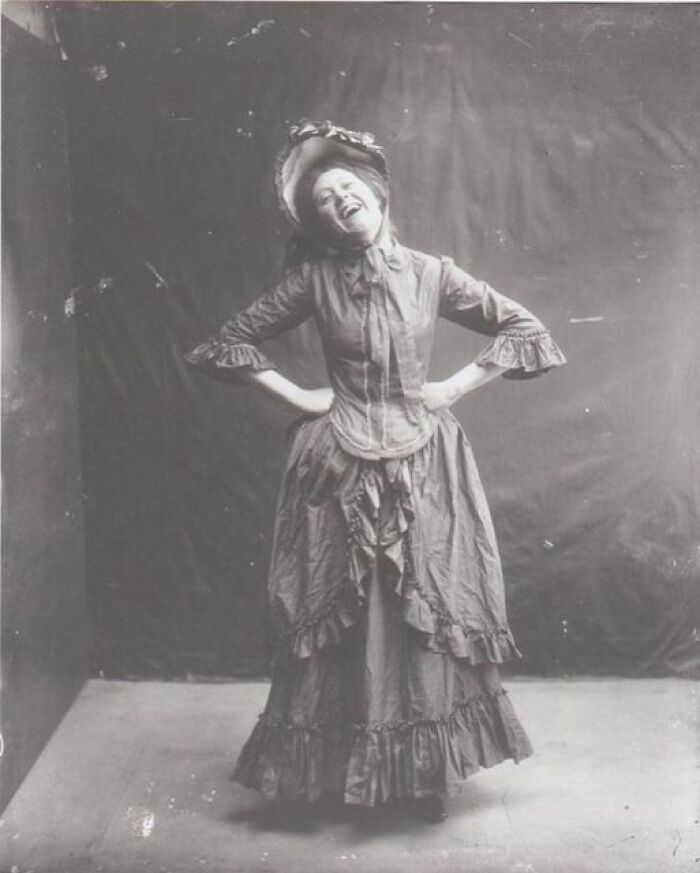 A Somewhat Rare Picture Of Laughing Victorian Woman, Believed Circa 1880s!