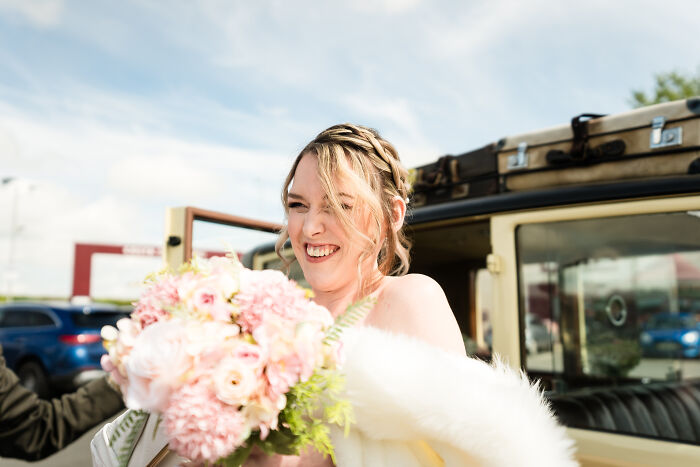 I Captured The Bride Visiting Costa Coffee On The Way To Her Wedding